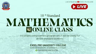 Mathematics Online Class  Excel Pu College Guruvayanakere [upl. by Eelydnarb]