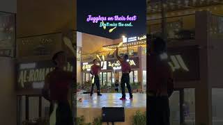 Live performance by Jugglers in Dubai juggling juggler globalvillage travel sairascosmos [upl. by Shannen]