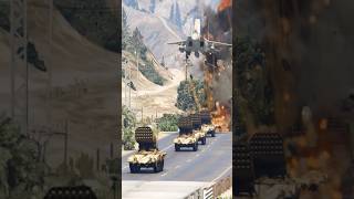 Ukrainian F15 Take Down Cluster bombs On Russian Military Weapons Convoy  Gta5 [upl. by Ashby]