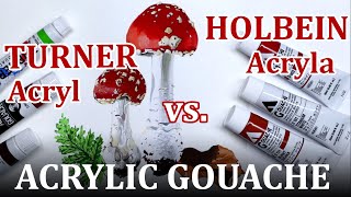 TURNER ACRYL vs HOLBEIN ACRYLA  comparing acrylic gouache brands [upl. by Electra]