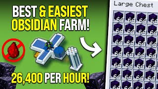 Minecraft BEST Obsidian Farm Tutorial  EASIEST  26300HR [upl. by Arika]