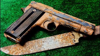 1951 Model 30 bore pistol Italy restoration  subscribe [upl. by Kcirddehs]