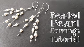 DIY Beaded Pearl Earrings Tutorial [upl. by Elbag247]