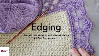 Super EASY Crochet Edging STEP BY STEP [upl. by Najar872]