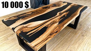 How to make a tableWalnut and epoxy resin table WOODWORKING [upl. by Gert228]