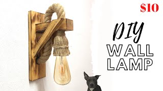 MAKING A RUSTIC WOODEN SCONCE FOR 10  HOW TO MAKE A BARN WALL LAMP  DIY WOODEN WALL LIGHT DECOR [upl. by Keynes424]