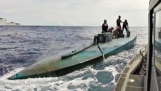 Coast Guard Intercepting Submarine Carrying 181 Million In Drugs [upl. by Aninay]