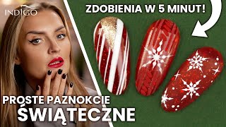 Proste świąteczne paznokcie  jak zrobić błyszczące czerwone paznokcie na Święta  Indigo Nails [upl. by Taite]