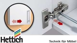 Adjusting cup hinges and doors DoItYourself with Hettich [upl. by Lyred]