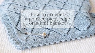 How to Crochet a Pointed Picot Edge on Blanket [upl. by Gies]