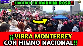 quotVIBRA MONTERREYquot con HIMNO en MARCHA ROSA EMOTIVO MOMENTO [upl. by Chickie]