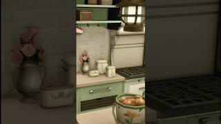 Green Country Kitchen  The Sims 4 Room Build  No CC [upl. by Adiraf]