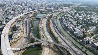 Aerial Shot of Kuril Flyover Dhaka Stock Footage of Kuril Flyover Road and Transportation in Dhaka [upl. by Devon107]