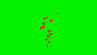 Hearts Green Screen  social media Livestream reactions animated hearts on green screen in 60 fps [upl. by Krahling]