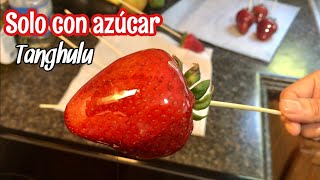 Como hacer FRESAS CARAMELIZADAS 🍓 Fruta caramelizada Tanghulu  Súper Fácil [upl. by Amalbergas]