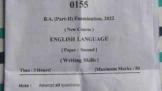 Ba second year English language paper 2022  writing skill paper [upl. by Collie]