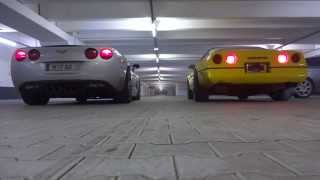 CORVETTE C6 VS C4  Underground Dragrace  14 Mile [upl. by Lodnar]