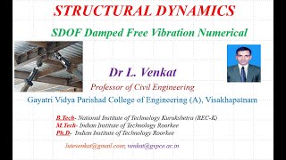 SDOF damped free vibration numerical [upl. by Makell341]