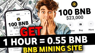 1 Hour  055 BNB  Very new BNB mining site 2024 [upl. by Rida]