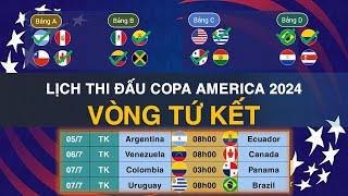 Lịch thi đấu COPA AMERICA 2024  Vòng Tứ Kết [upl. by Assenav]