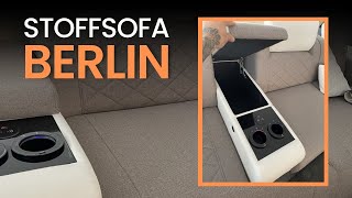 Stoffsofa mit großer Ottomane amp Multifunktionskonsole I Sofa Dreams Designermöbel smartfurniture [upl. by Oznohpla]