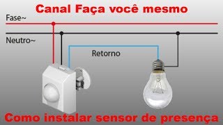 Como Instalar SENSOR DE PRESENÇA [upl. by Aerdnaid]