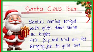 Santa Claus Poem English New Christmas Poem English New Christmas Song English New Santa Claus Song [upl. by Decamp]