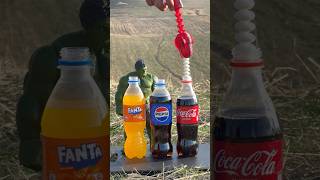 Mentos vs Coke Why is Hulk mad Fanta vs Pepsi vs Cola experiment [upl. by Basir]