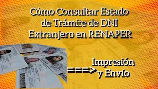 Como Consultar Estado de Impresión y Envió de DNI Extranjero en RENAPER [upl. by Edee]