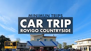 Italian Car Trip journey into the vastness of the Rovigo Countryside  Video 4k [upl. by Mair]