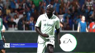 EA FC 25 PS5 Pro Lukaku diving header goal Vs Inter Milan Sliders V4 custom FUMA Legend [upl. by Nrojb]