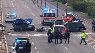 Scontro tra auto su viale Forlanini a Milano morti due ragazzi dieci feriti Le immagini sul posto [upl. by Ainatnas]