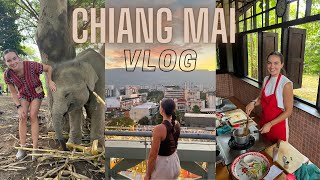 CHIANG MAI VLOG  ELEPHANT SANCTUARY amp COOKING CLASS  THAILAND [upl. by Ardnaid985]