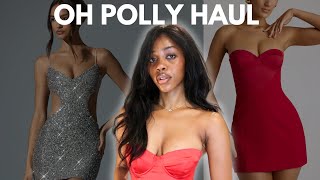 Oh Polly Christmas Dress Haul  Glam Holiday Party Outfit Ideas [upl. by Broome385]