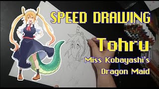 SPEED DRAW Lets draw Tohru Miss Kobayashis Dragon Maid  Part 12 [upl. by Charlena199]