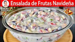 ENSALADA DE FRUTAS NAVIDEÑA 🎄😋  Vicky Receta Facil [upl. by Fishbein945]