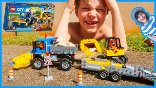 Lego Sweeper and Excavator Construction Truck Time Lapse Build [upl. by Yecaj]