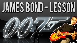 James Bond Theme Song Guitar Lesson Easy  With Tabs [upl. by Suiremed]