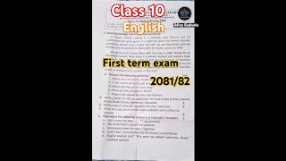 Class 10 English Exam Paper Model Question 2081 aditya exam paper english education questions [upl. by Ellehsar]