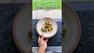 Fondant potatoes chef cheflife plating chefdeinnovation chefcreativity shortsvideo shorts [upl. by Nolly25]