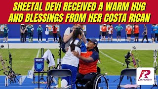 Sheetal Devi received a warm hug and blessings from her Costa Rican counterpart after the event [upl. by Ahcsas]