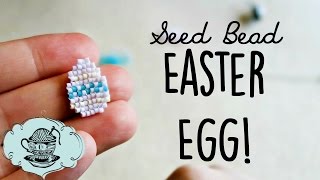 DIY Seed Bead Easter Egg Square Stitch  Bead Weaving  ¦ The Corner of Craft [upl. by Coster]