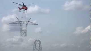 WATL  Sikorsky Skycrane Tangent Tower Construction [upl. by Saqaw]