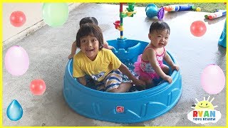 Step2 Play amp Shade Kiddie Swimming Pool water balloons [upl. by Adnohsak]