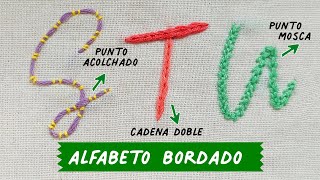 🧵 3 Puntadas para Bordar LETRAS a Mano S T U 🧵 Alfabeto Bordado A Mano [upl. by Madelina]