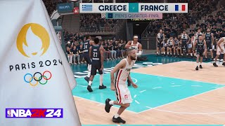 Greece vs France  Olympics 2024 Basketball  Quarterfinal  NBA 2K24 [upl. by Frederick64]