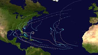 The 2004 Atlantic Hurricane Season Animation But With Music Change [upl. by Tremayne]