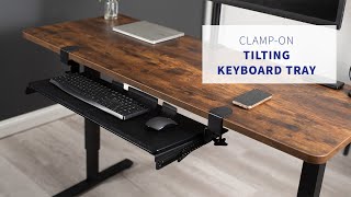 MOUNTKB05T Clampon Tilting Keyboard Tray by VIVO [upl. by Nylg]