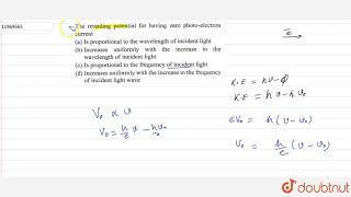 The retarding potential for having zero photo  electron current [upl. by Anilak]