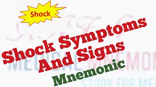 What are Signs and Symptoms of Shock Mnemonic [upl. by Kelson]